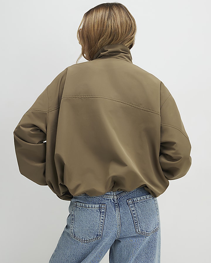 Khaki Lightweight Zip Through Jacket