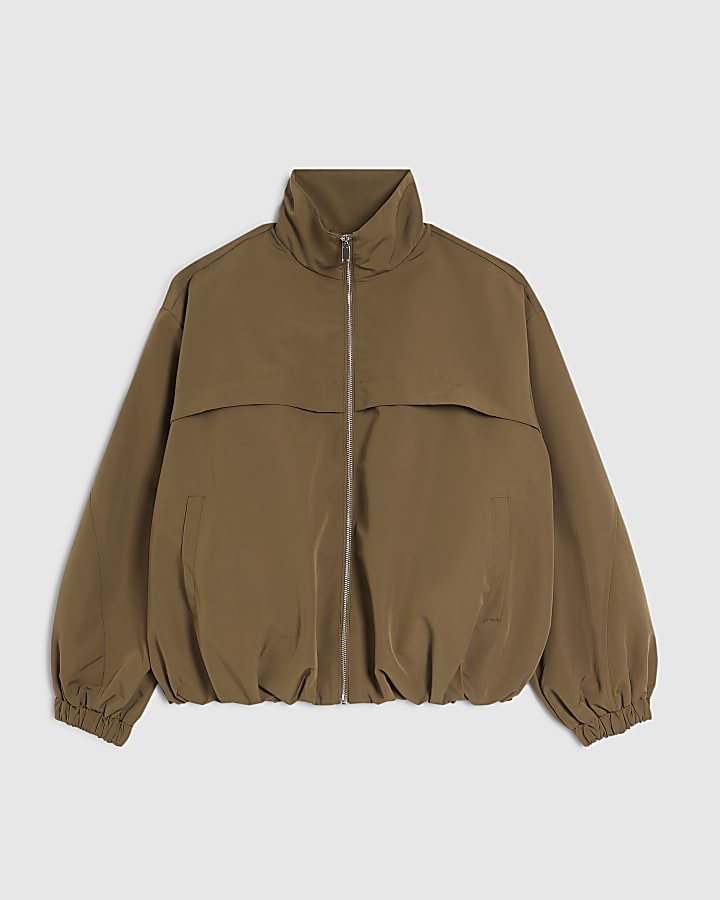 Khaki Lightweight Zip Through Jacket