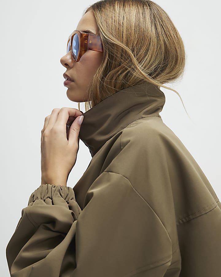 Khaki Lightweight Zip Through Jacket