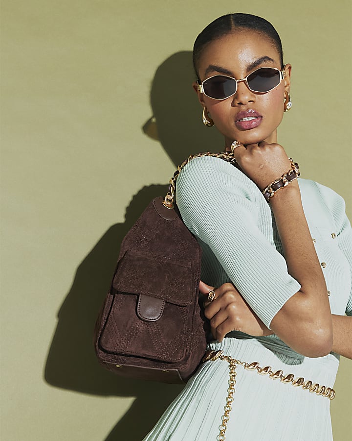 Green Knitted Pointelle Skater Mini Dress