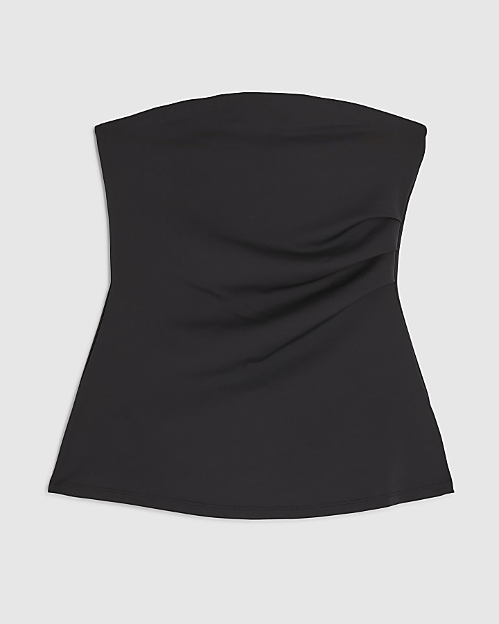 Black Polyamide Bandeau Top