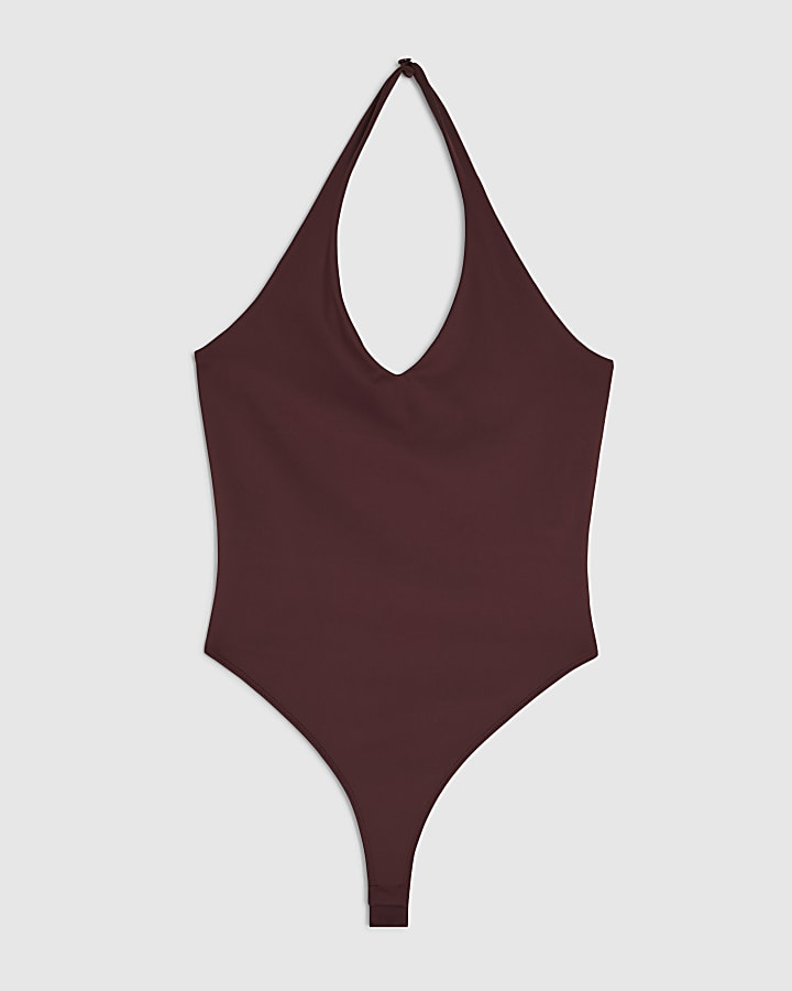 Red Halter Neck Bodysuit