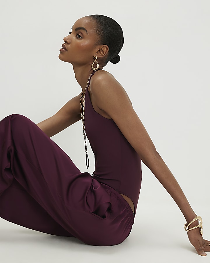 Red Halter Neck Bodysuit