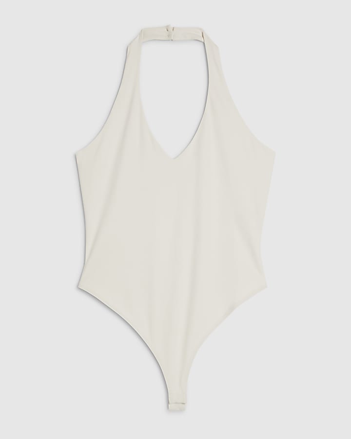 Cream Halter Neck Bodysuit