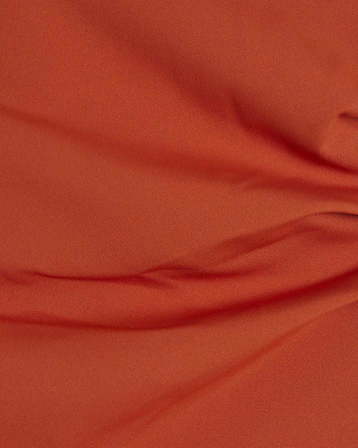 Orange Polyamide Bandeau Top