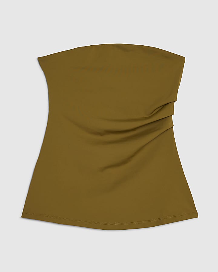 Green Polyamide Bandeau Top