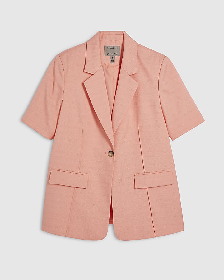 Pink Short Sleeve Blazer