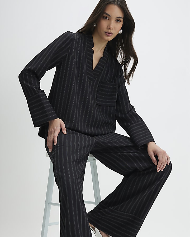 Black Stripe Pocket Detail Tunic