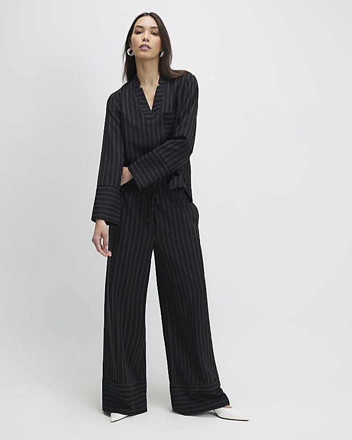 Black Stripe Pocket Detail Tunic