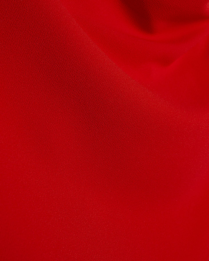 Red Long Sleeve Double Breasted Cape Blazer