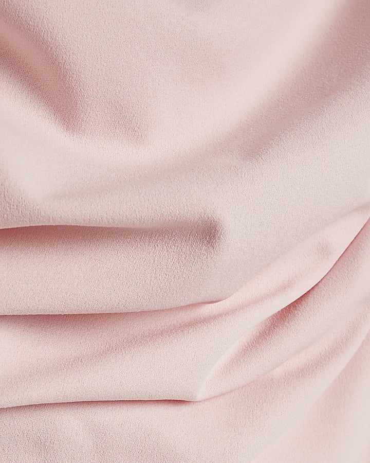 Pink Asymmetric Drape Jumpsuit