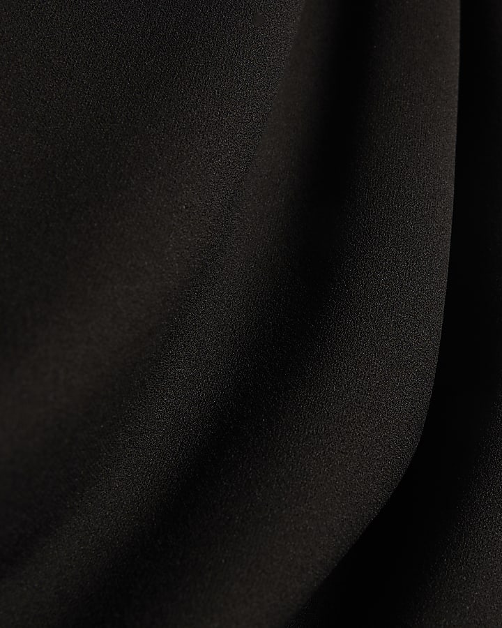 Black Sleeveless Asymmetric Drape Jumpsuit