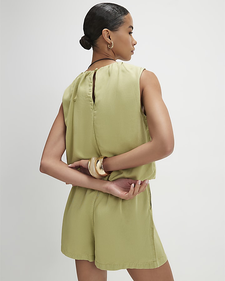 Green Bubble Top Playsuit