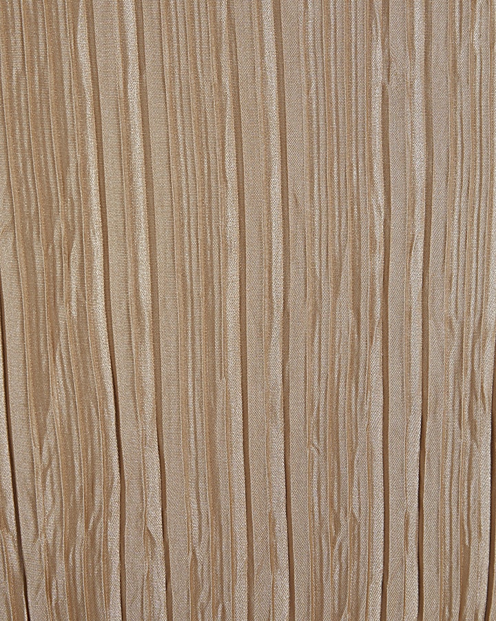 Beige Sleeveless Plisse Top