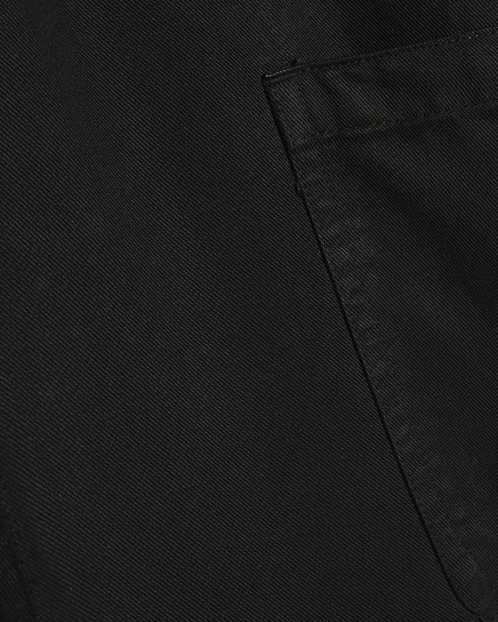 Black Twill V-neck Jumpsuit