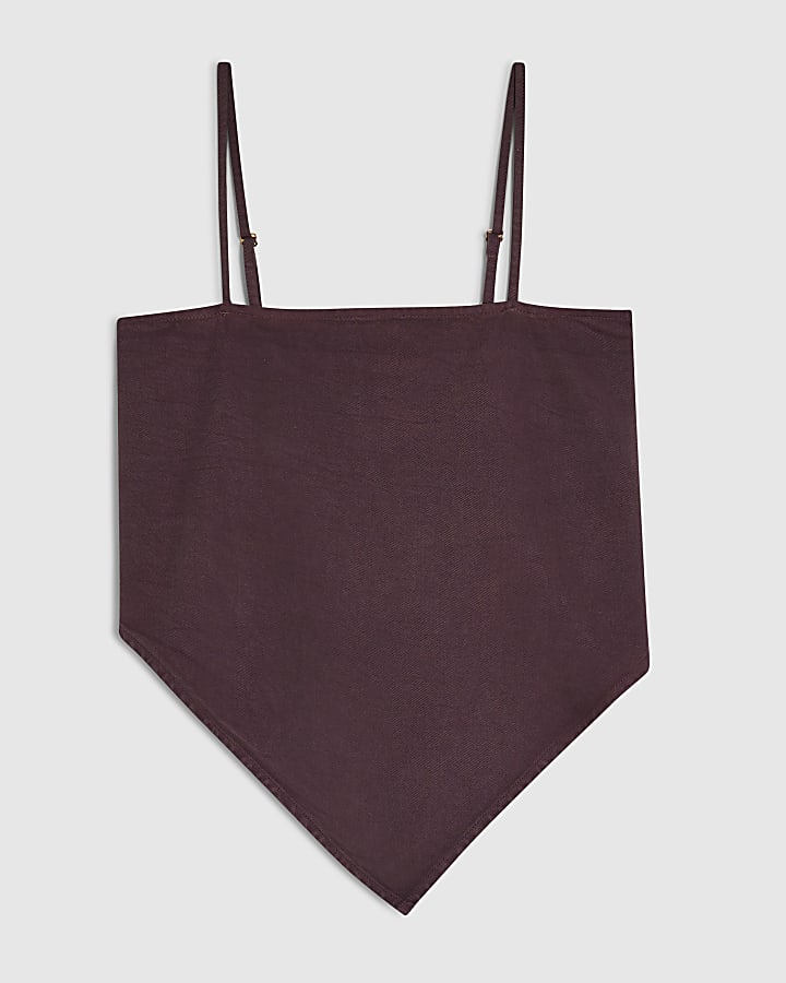 Purple Tie Back Scarf Top