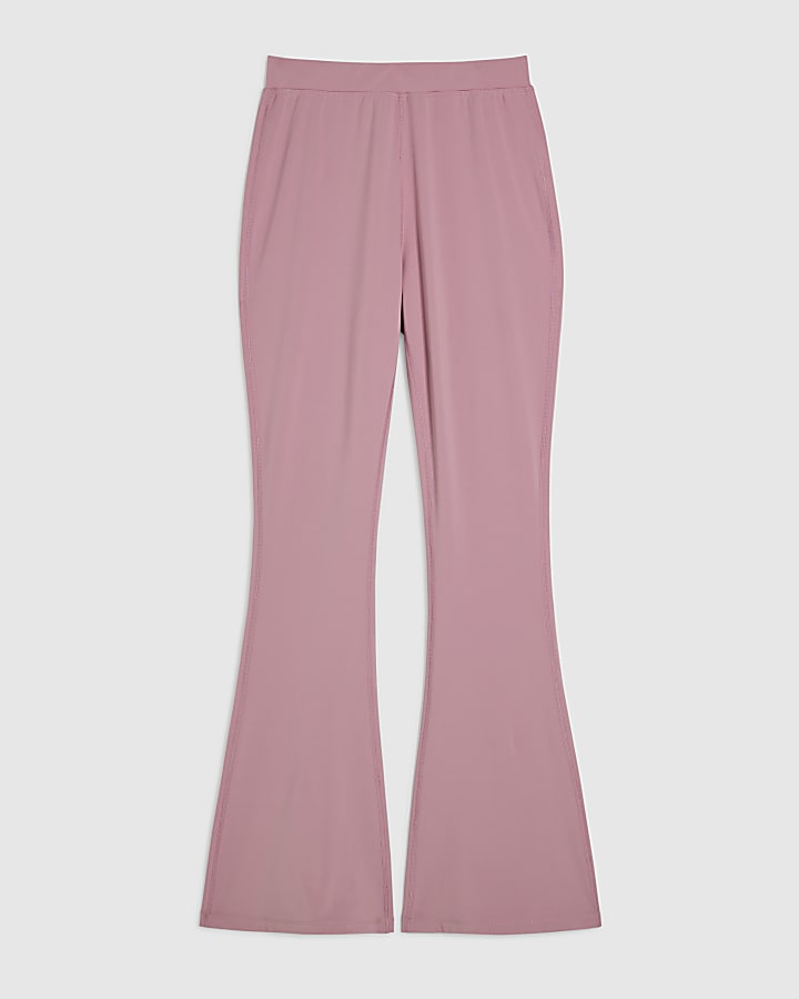 Pink High Waisted Kick Flare Leggings
