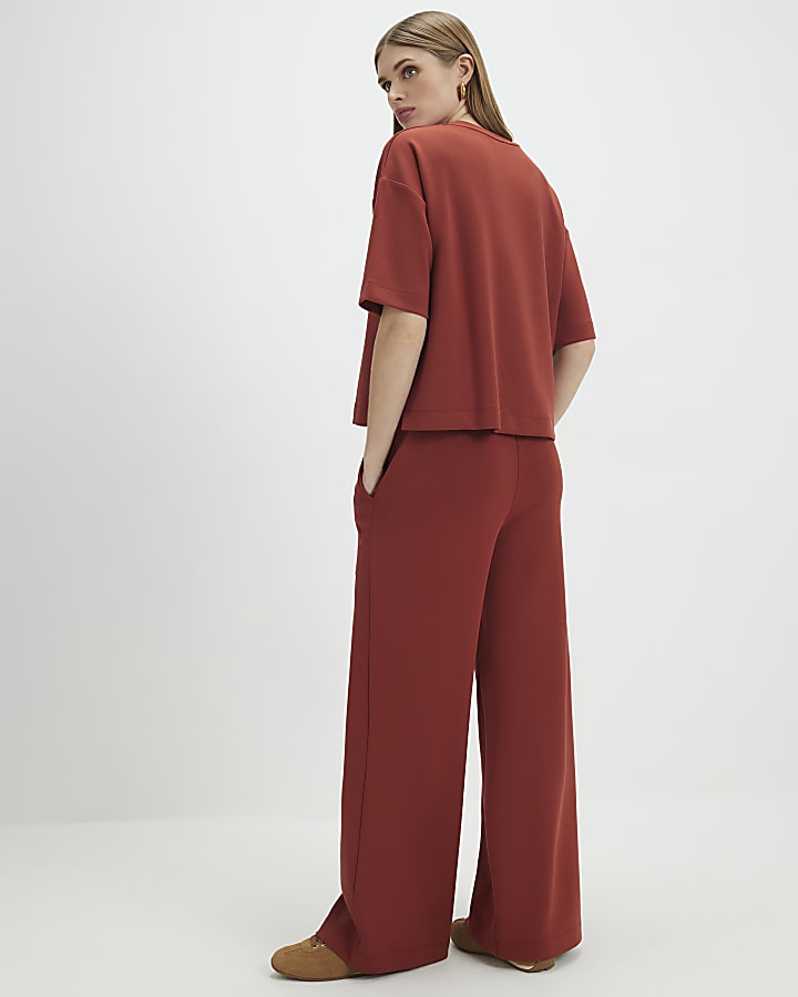 Orange Premium Wide Leg Joggers