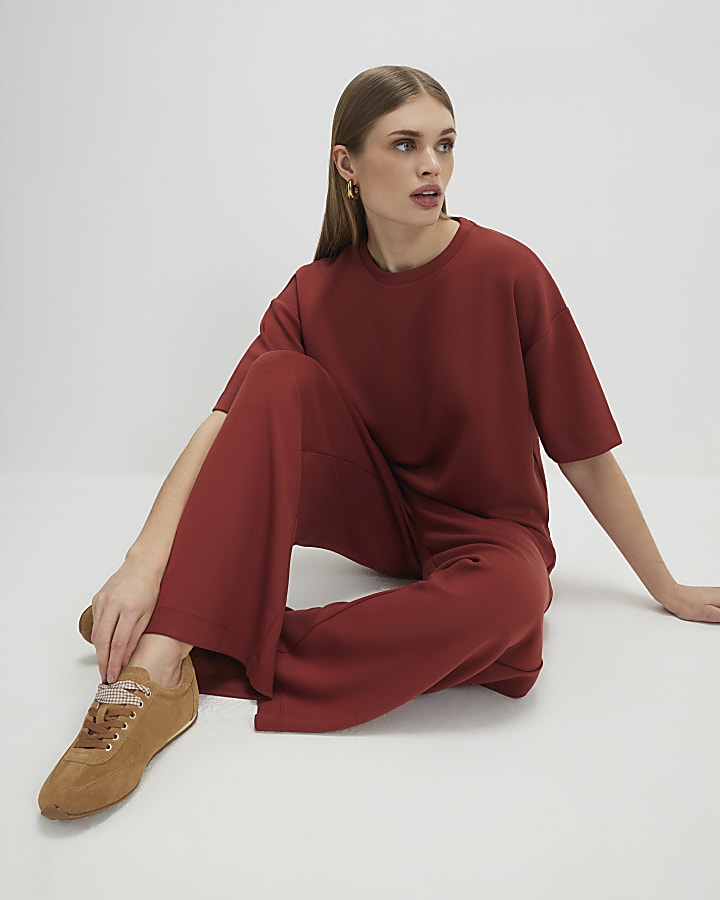 Orange Premium Wide Leg Joggers