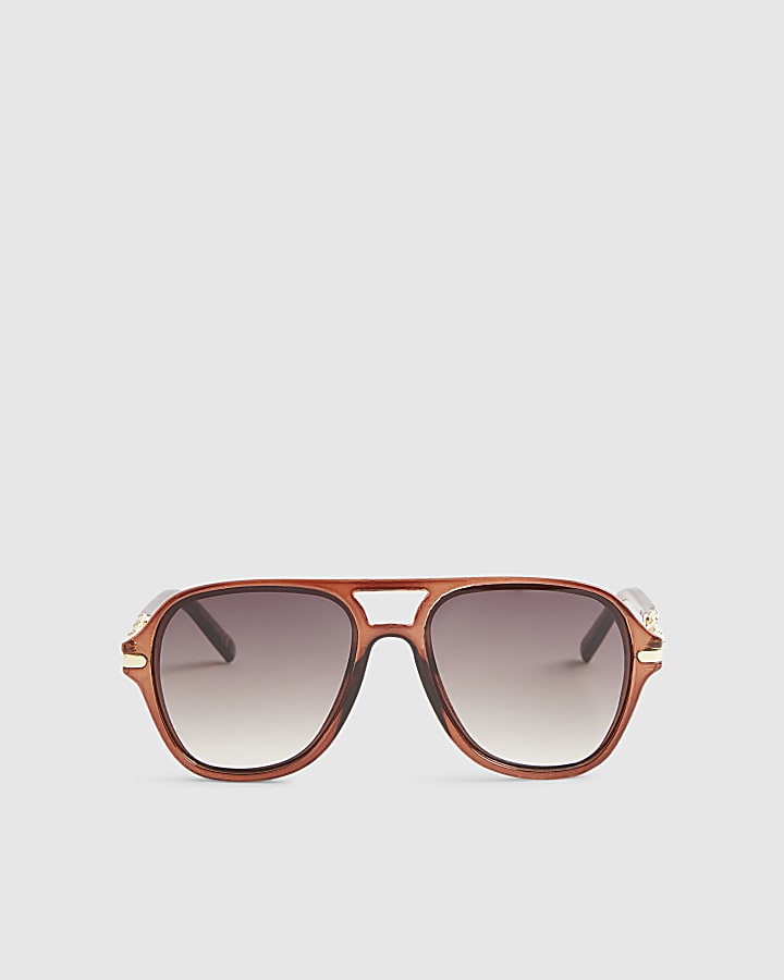 Brown Aviator Sunglasses