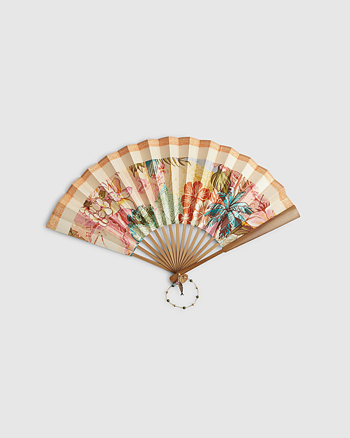 Pink Floral Hand Fan