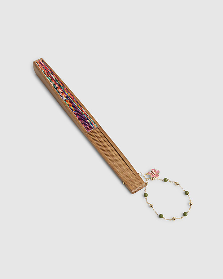 Pink Printed Hand Fan