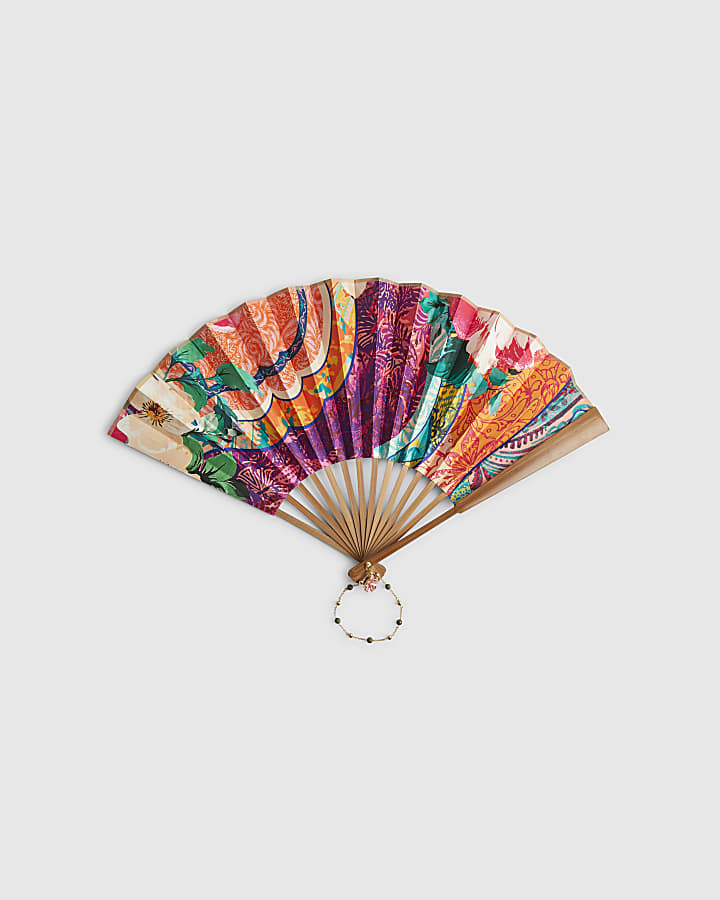 Pink Printed Hand Fan