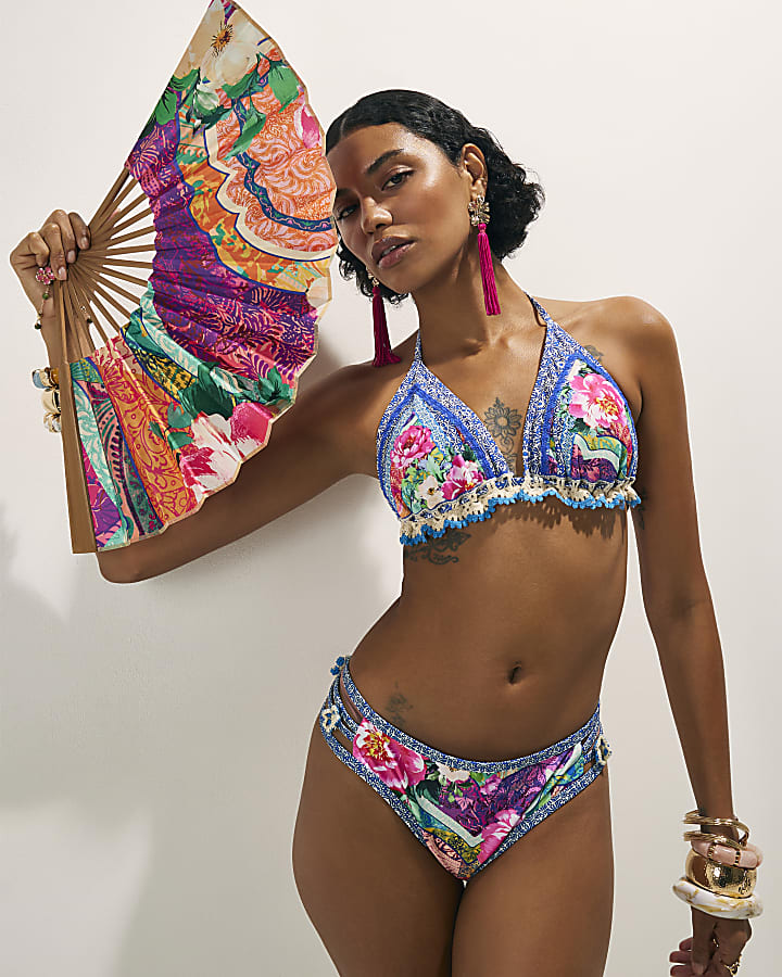 Pink Printed Hand Fan