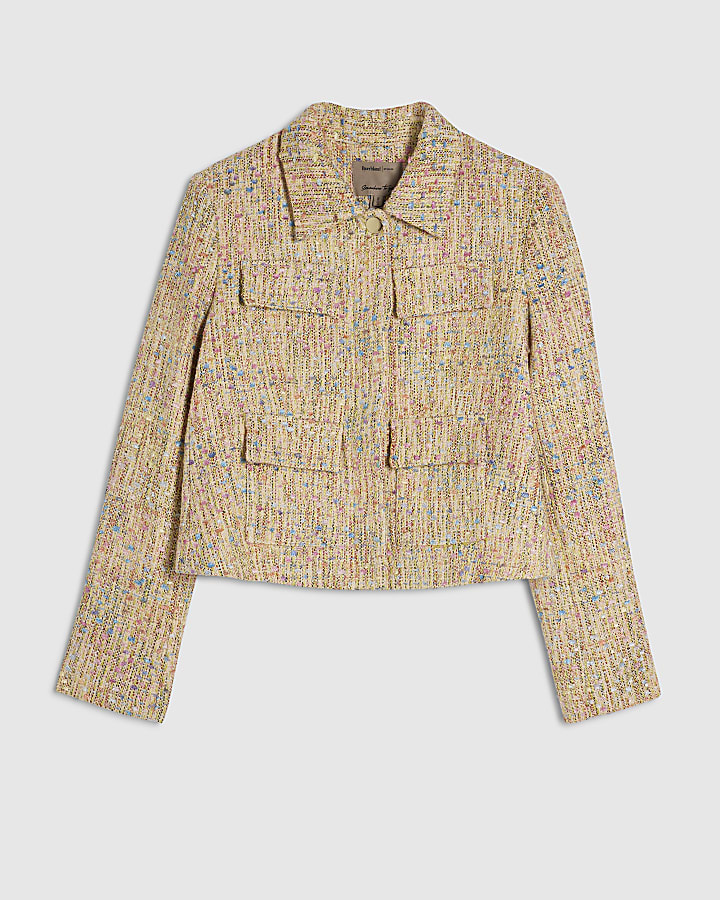 Yellow Boucle Pocket Jacket