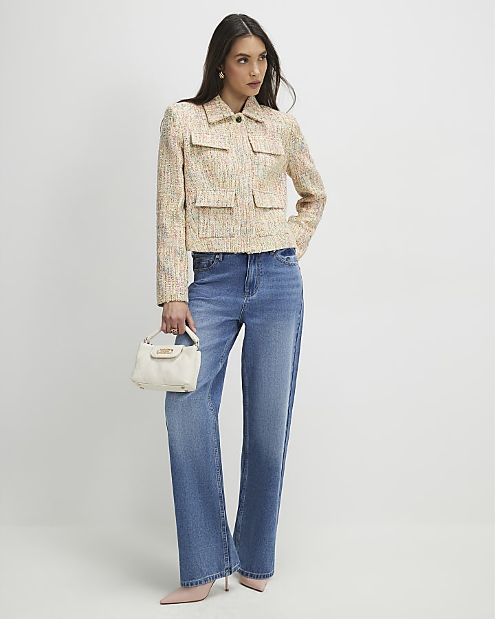 Yellow Boucle Pocket Jacket