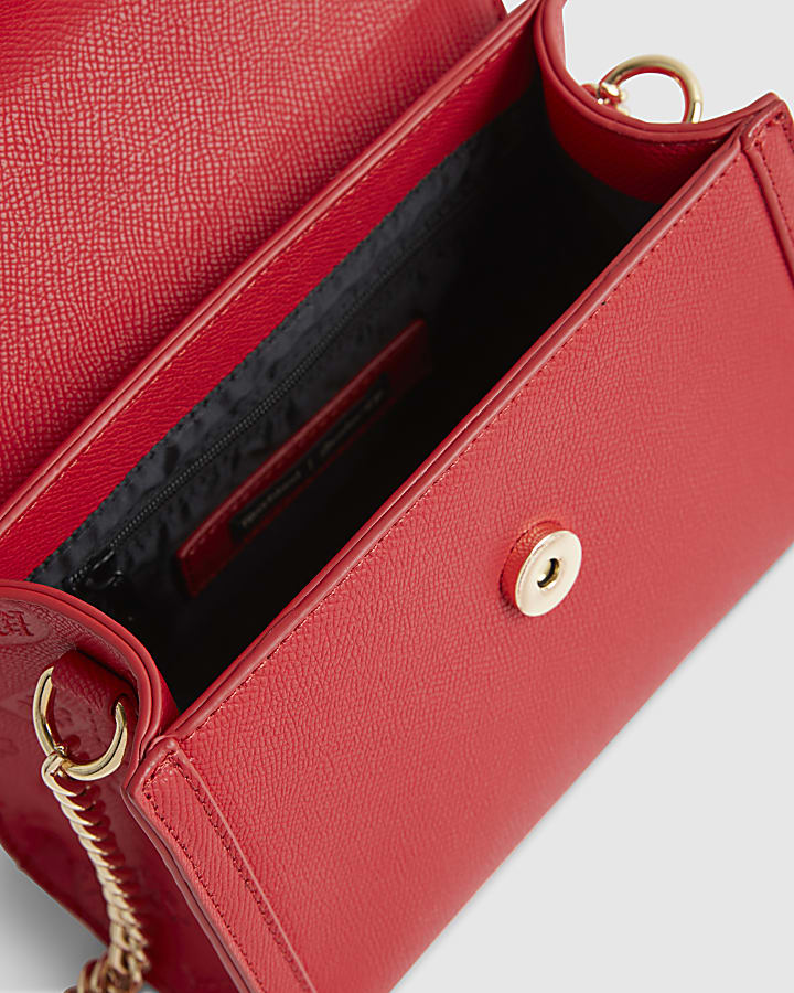 Red Mini Scarf Tote Cross Body Bag