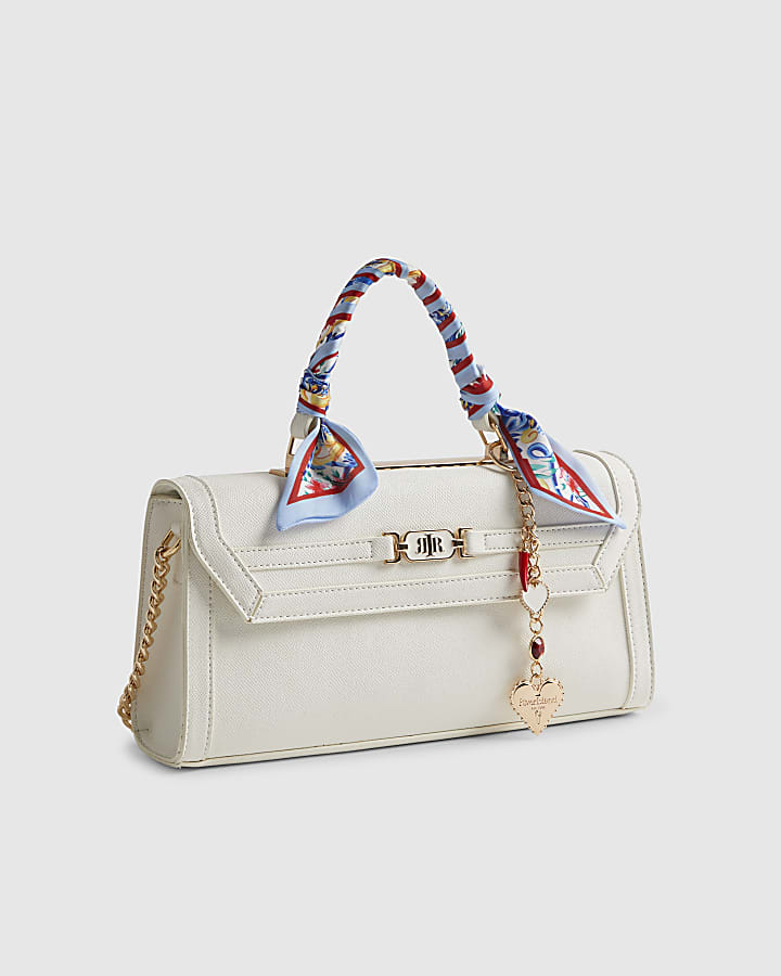 White Scarf Charm Tote Bag