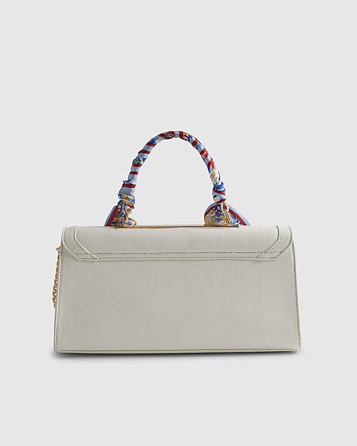 White Scarf Charm Tote Bag