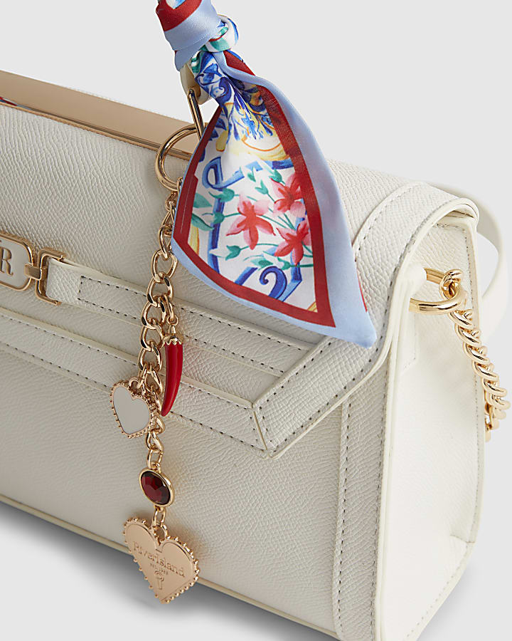 White Scarf Charm Tote Bag