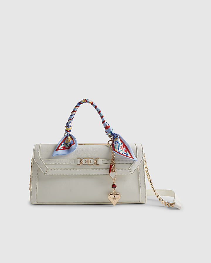 White Scarf Charm Tote Bag