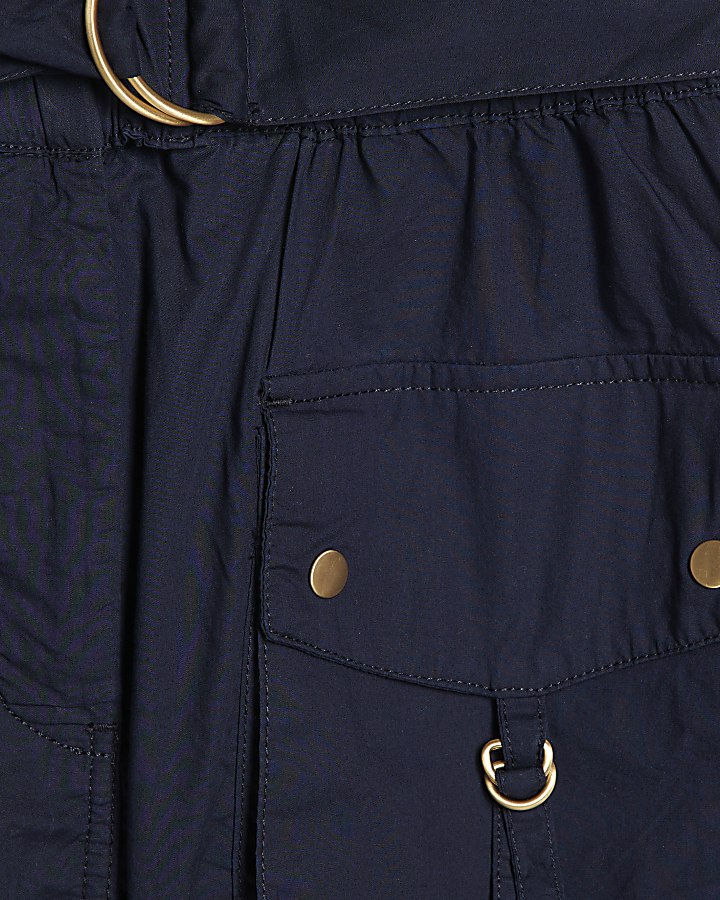 Navy Sleeveless Utility Playsuit