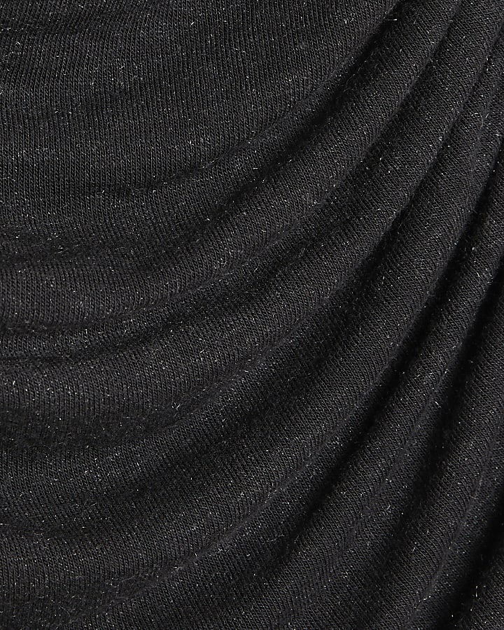 Grey Long Sleeve Drape Layered Top