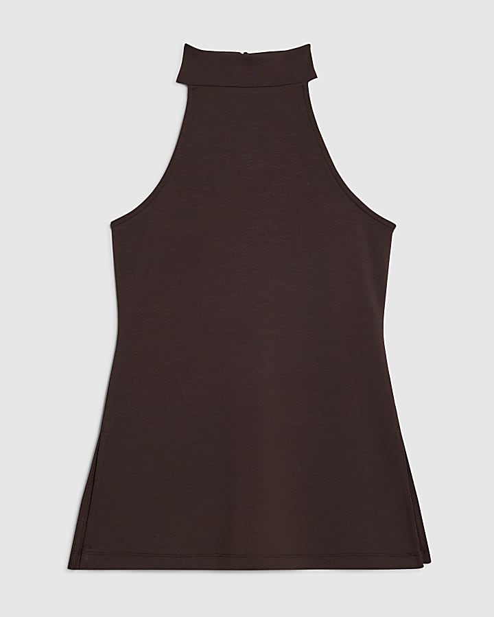 Brown Premium Halter Neck Top