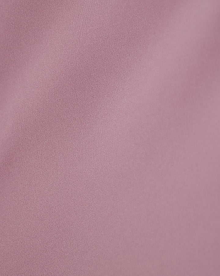 Pink Sleeveless Racer Neck Tank Top