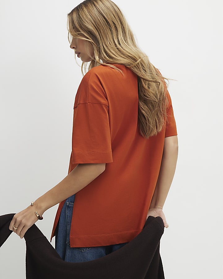 Orange Boyfriend Fit T-Shirt