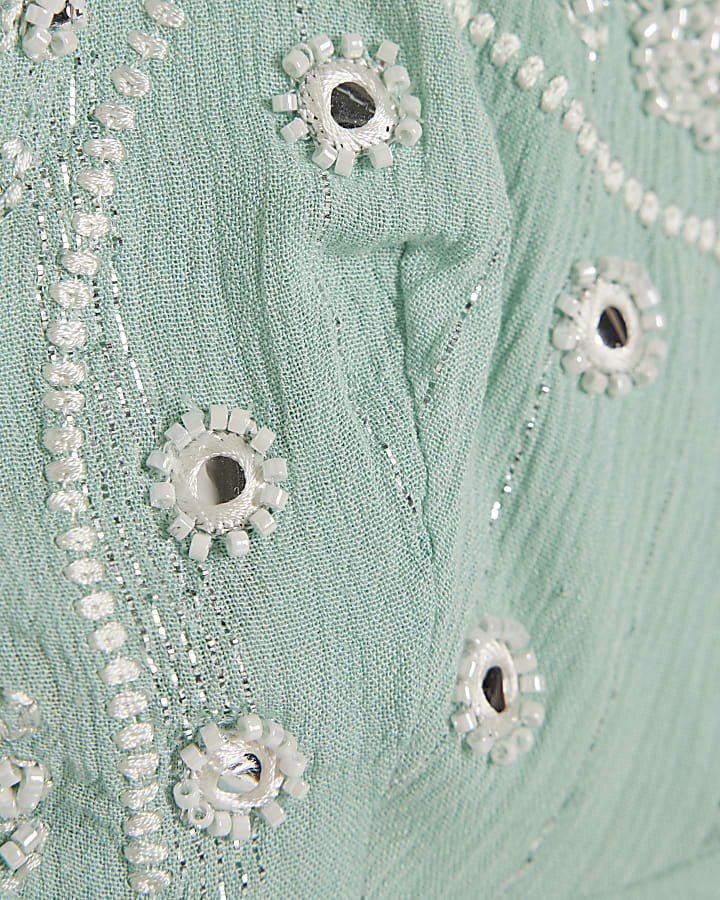Blue Mirror Embroidered Cami