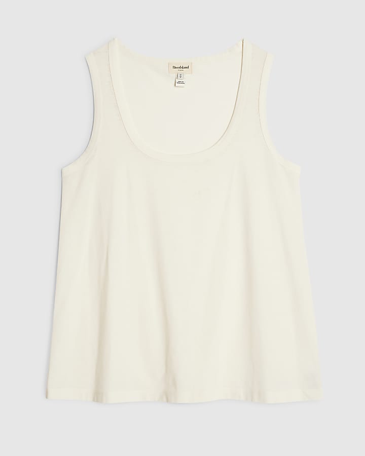 White Burnout Tank Top