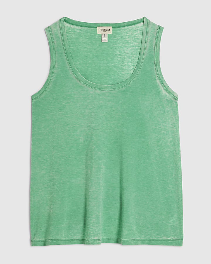 Green Burnout Tank Top