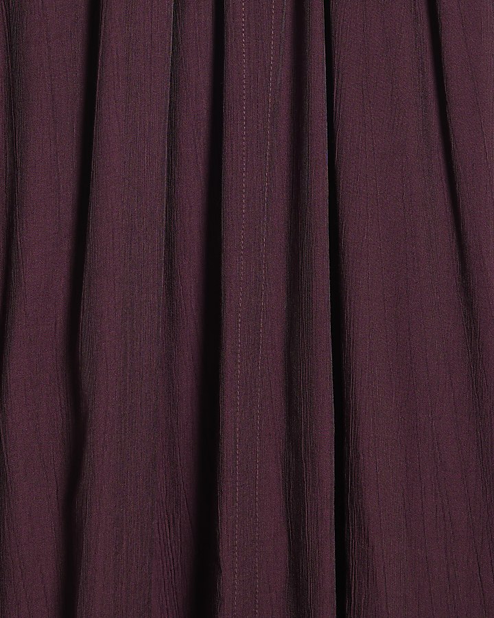 Purple Textured Halter Neck Maxi Dress