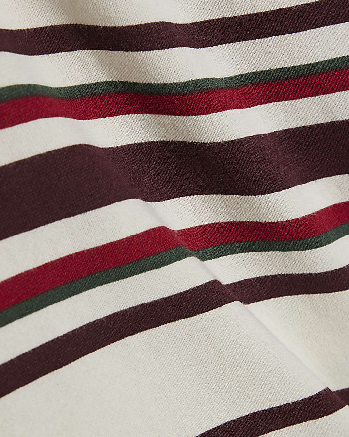 Cream Cotton Stripe Sweatshirt T-Shirt