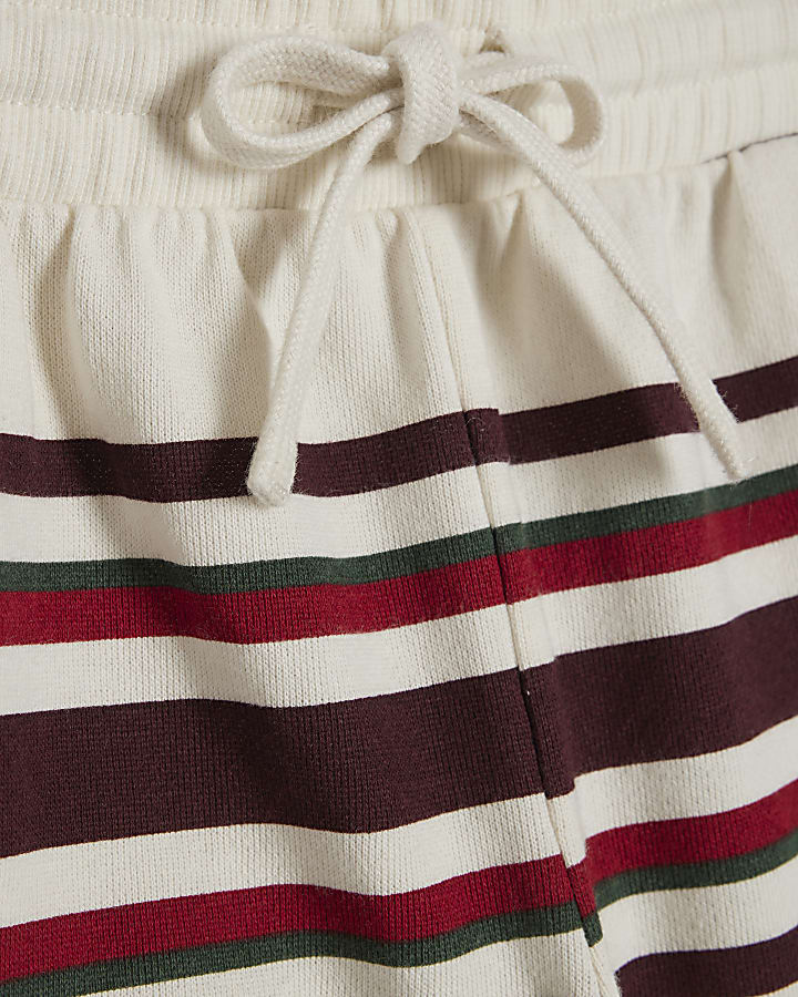 Cream Cotton Stripe Shorts