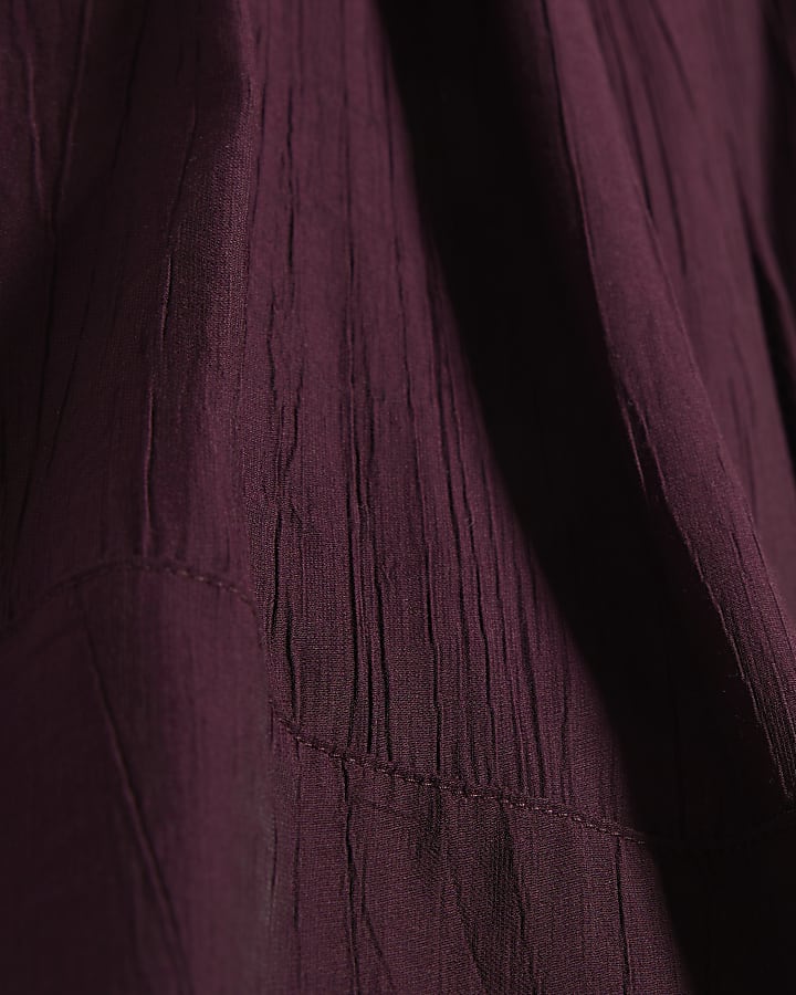 Purple Textured Halter Neck Top