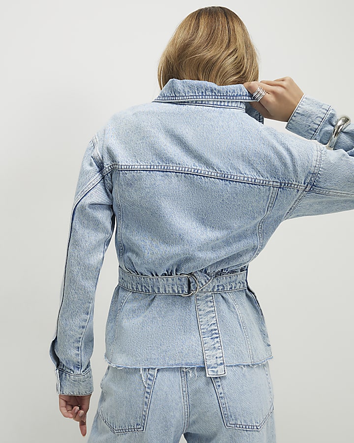Blue Waisted Denim Jacket
