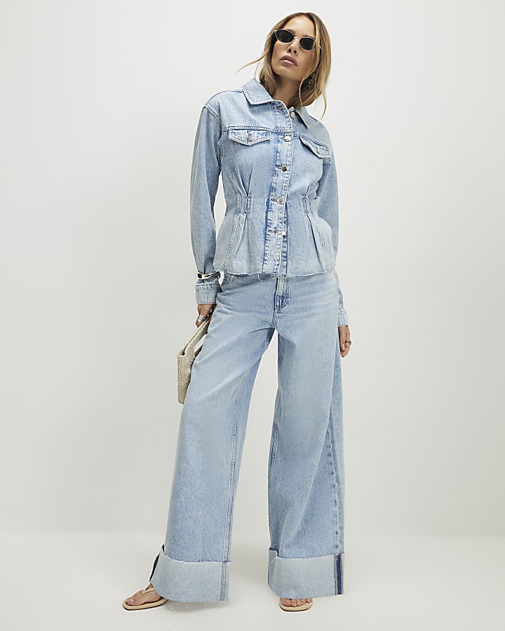 Blue Waisted Denim Jacket