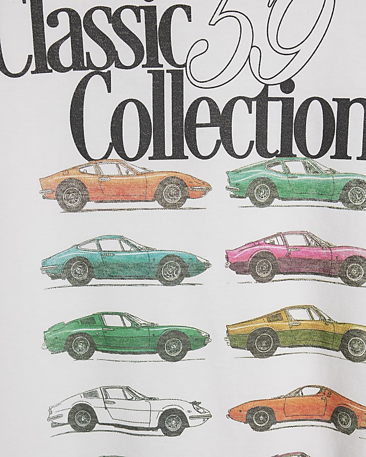 White Short Sleeve Classic Car T-shirt